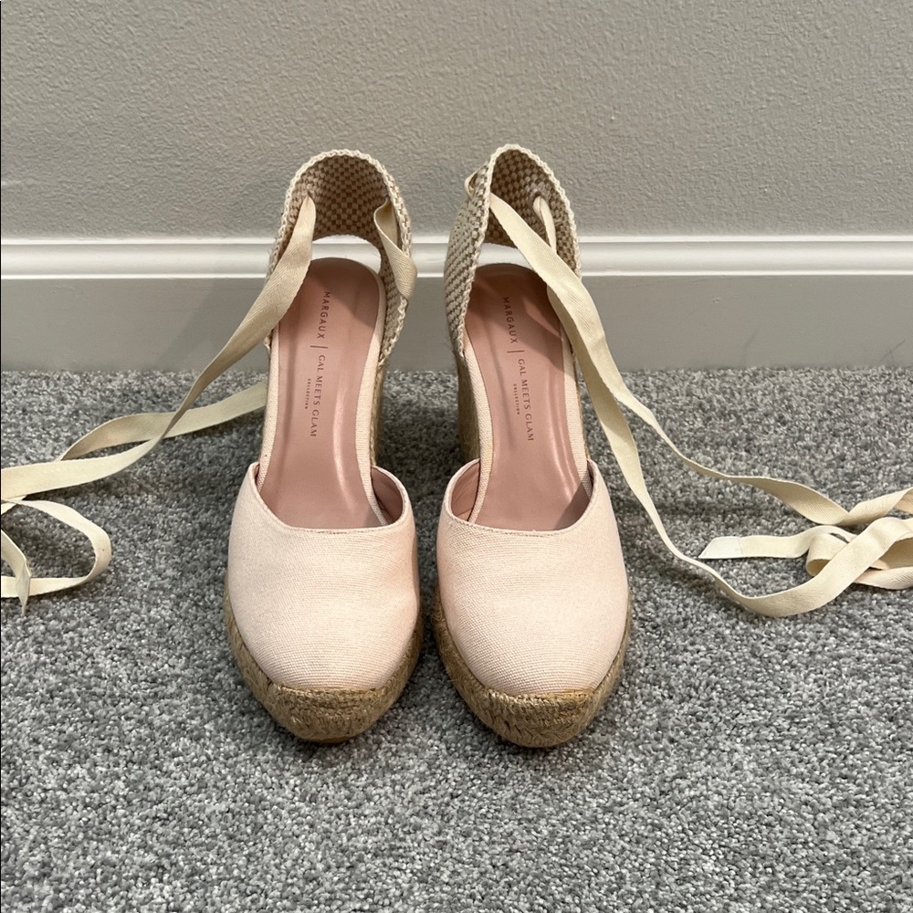 Gal Meets Glam x Margaux - The Espadrille in Blush Canvas size 41/10.5